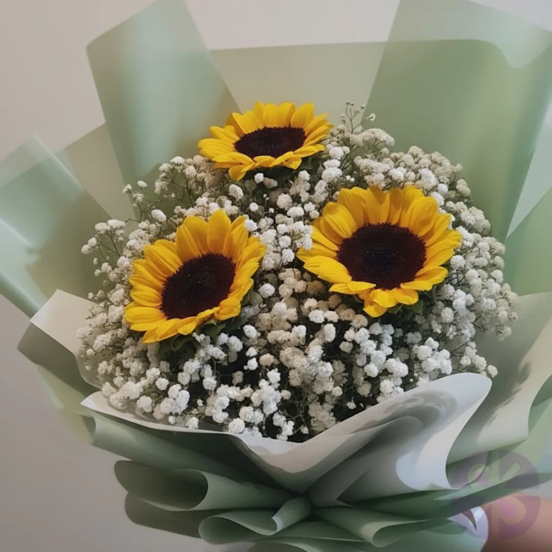 The Fresh Light Sunflowers & Baby's Breath Bouquet