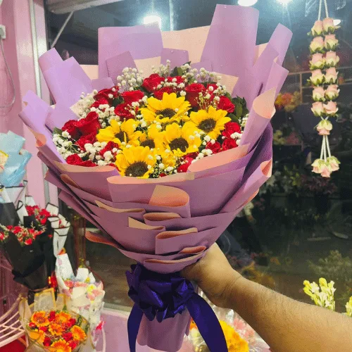 Sunset Spark Mixed Bloom Bouquet