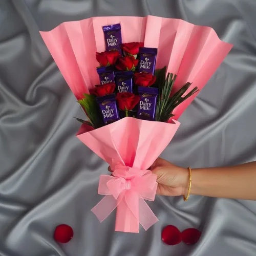 Pink Chocolate & Rose Bouquet