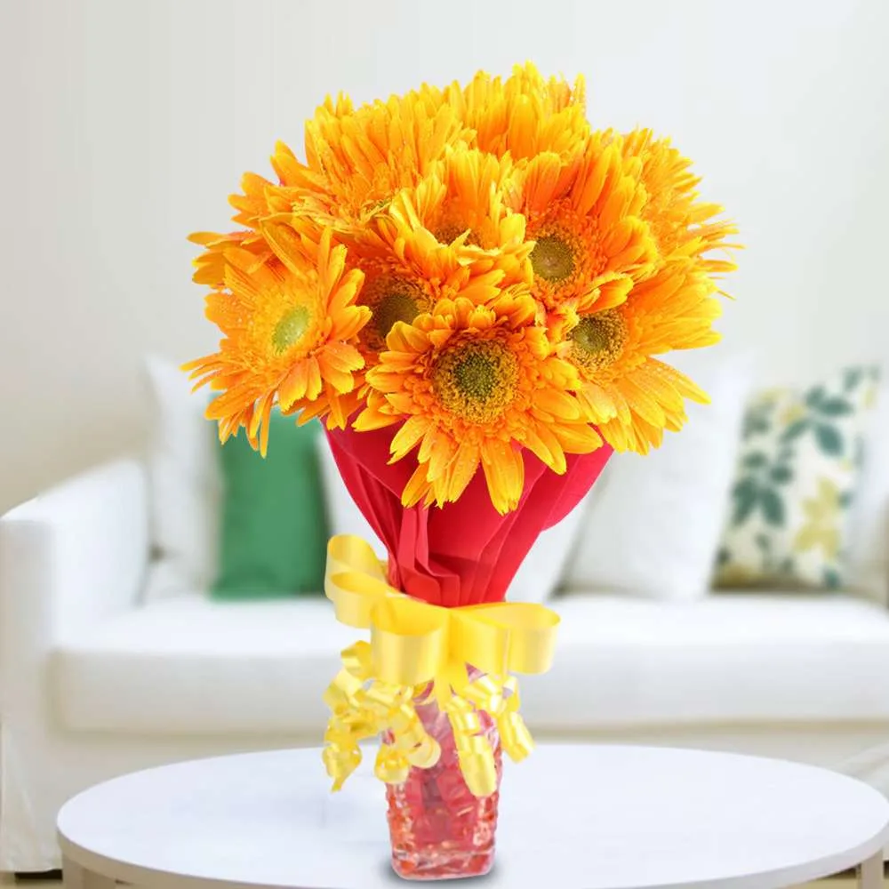 Bright Yellow Gerbera Flowers – Fresh & Cheerful Gift for Any Occasion