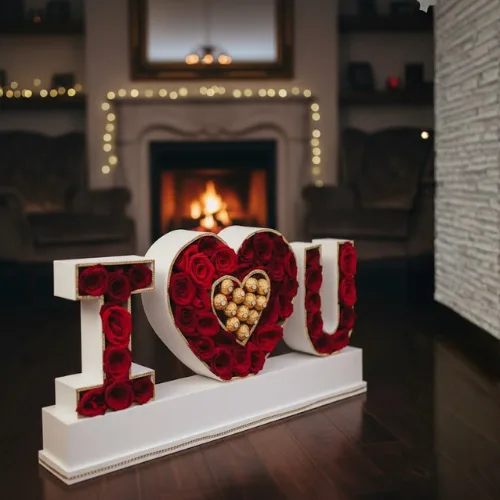 The "I LOVE U" Grandeur Rose & Ferrero Statement Gift Box