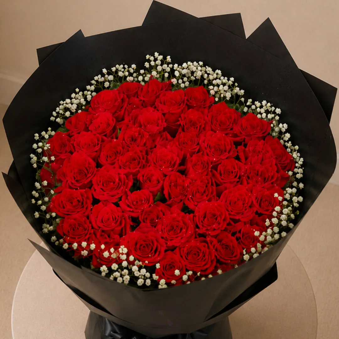 A Breathtaking 50 Red Rose Bouquet