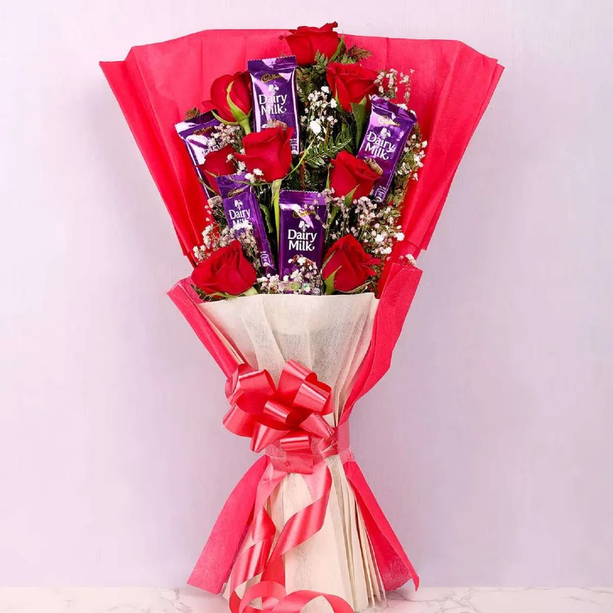 Dairy Milk & Red Rose Bouquet