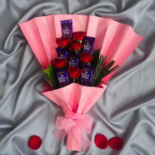 Pink Chocolate & Rose Bouquet