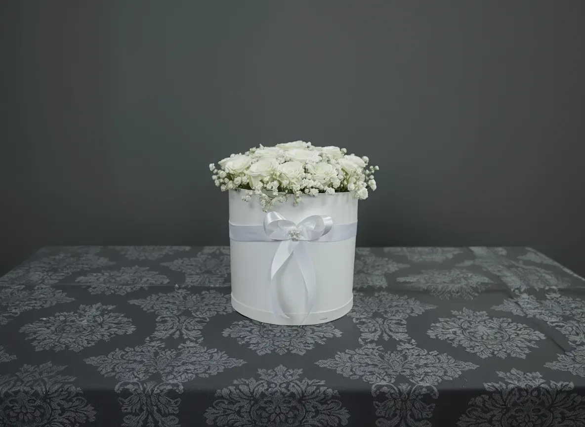 Ultimate Affection Personalized Red Rose Basket & White Rose Box Combo