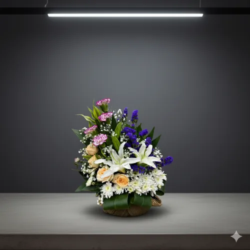 Graceful Lily & Carnation Basket