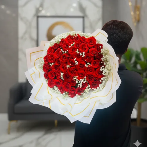 Eternal Love – 50 Red Roses Bouquet