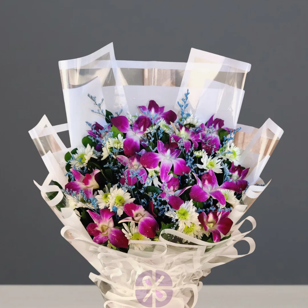 Majestic Purple Orchid & Mum Statement Bouquet