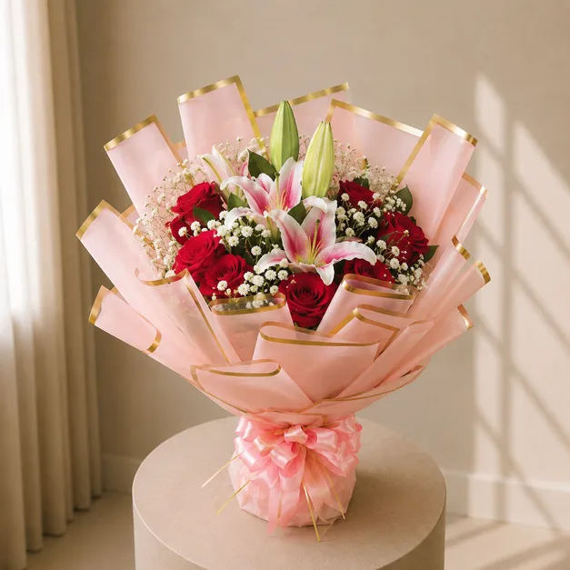 Romance Lily & Rose Bouquet