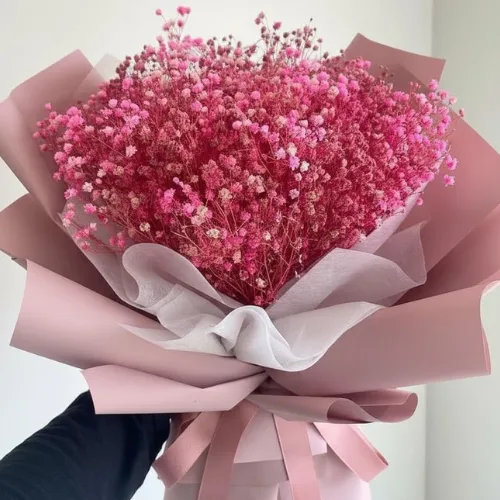 Hot Pink Baby's Breath Cloud Bouquet