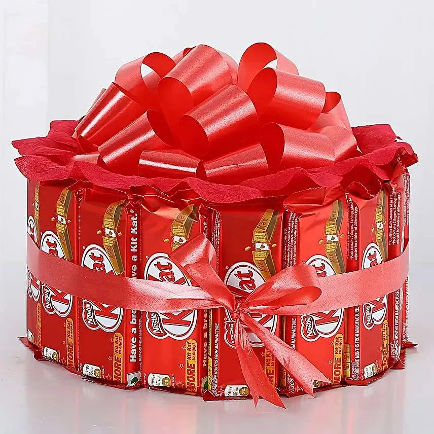 KitKat Chocolate Gift Box with Red Ribbon – Sweet Surprise for Every Occasion