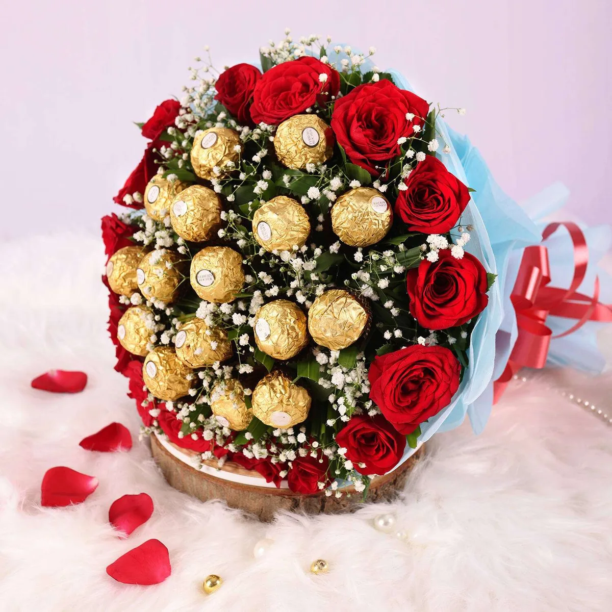 Red Roses & Ferrero Rocher Chocolate Bouquet