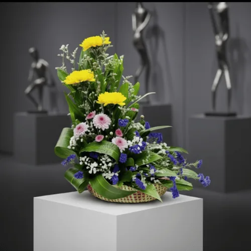 Mixed Flower Basket Arrangement