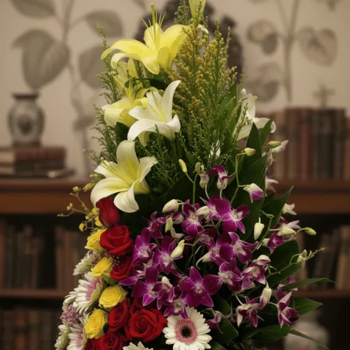 Luxury Mixed Flower Basket Arrangement – Premium Gift Bouquet
