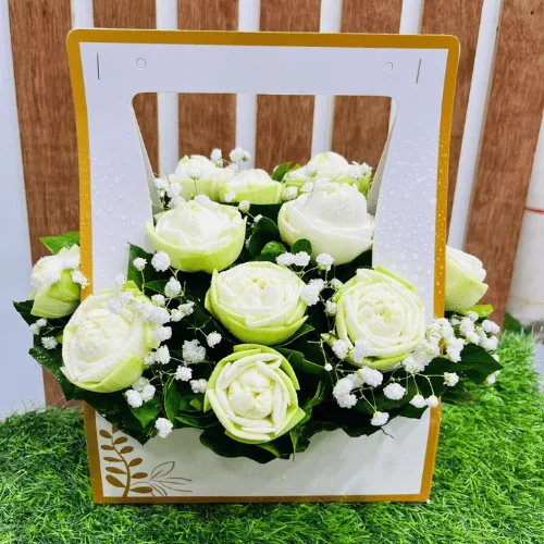 Eternal Grace White Rose shape Poddo Bag