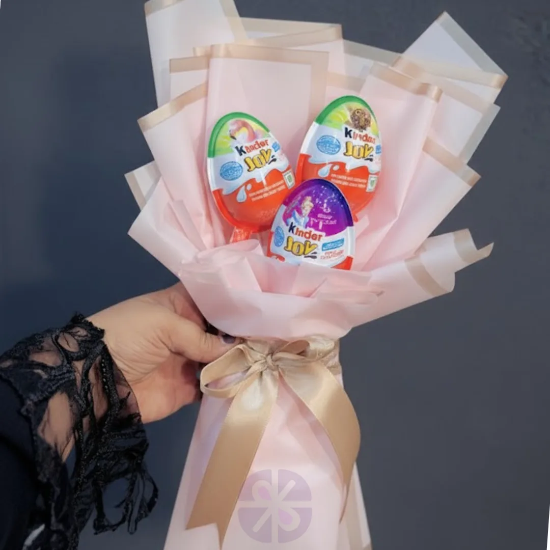 Cute 3 Kinder Joy Chocolate Bouquet Gift