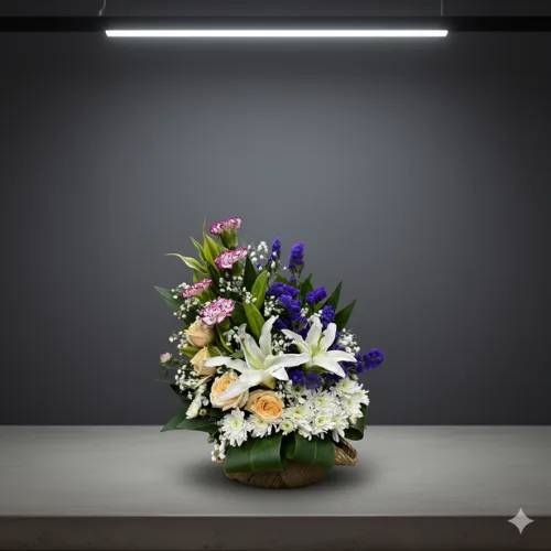 Graceful Lily & Carnation Basket