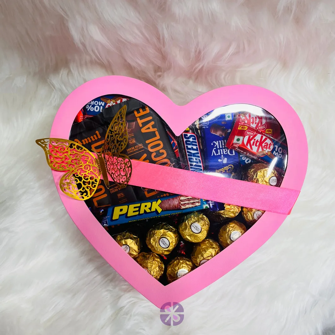50 Luxury Mixed Chocolate in Heart-Shaped Box