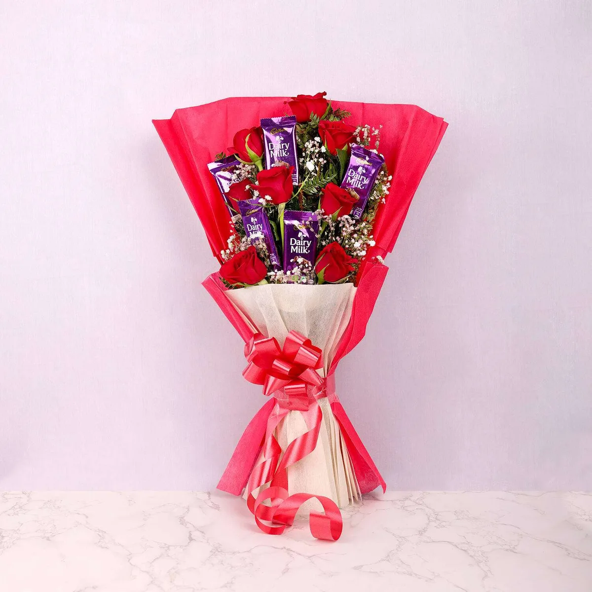 Dairy Milk & Red Rose Bouquet
