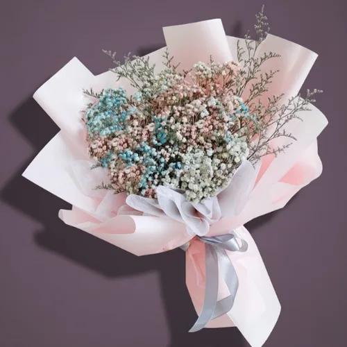 The Pastel Galaxy Multi-Color Baby's Breath & Foliage Bouque