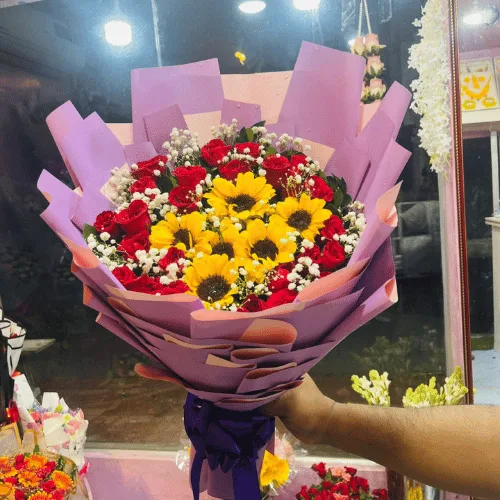 Sunset Spark Mixed Bloom Bouquet