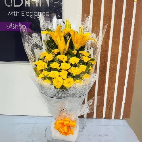 Golden Glow Yellow Lily Bouquet