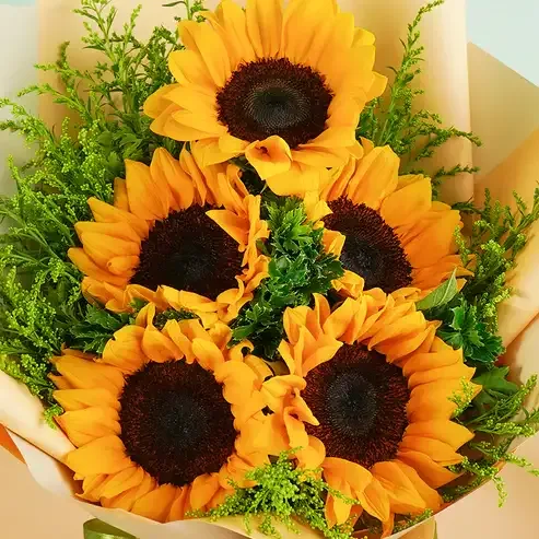The Harvest 5 Sunflower & Greenery Bouquet