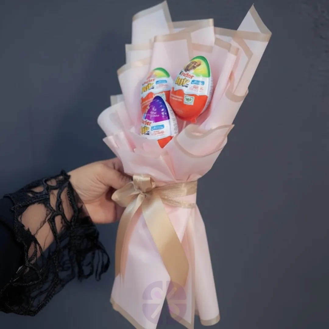 Cute 3 Kinder Joy Chocolate Bouquet Gift