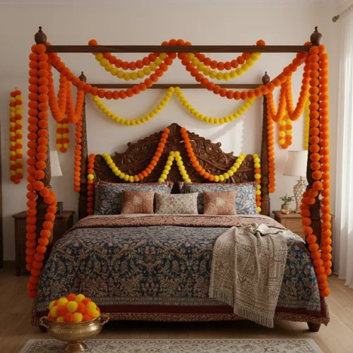 The Festive Glow Artificial Marigold Flower Garlands