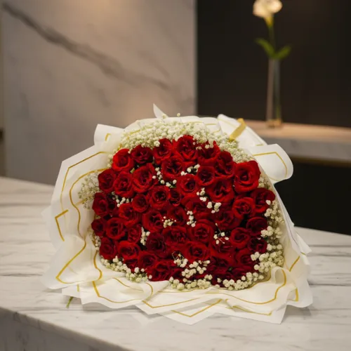 Eternal Love – 50 Red Roses Bouquet