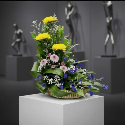 Mixed Flower Basket Arrangement