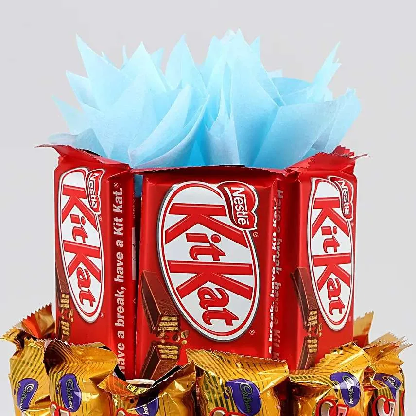 3-Layer Chocolate Tower with KitKat, 5 Star & Dairy Milk