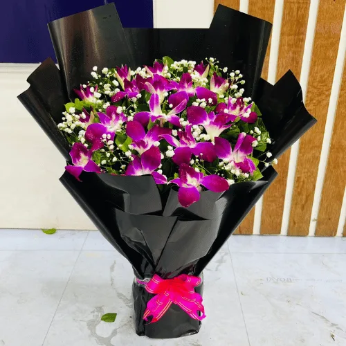 A Royal Purple Orchid Bouquet