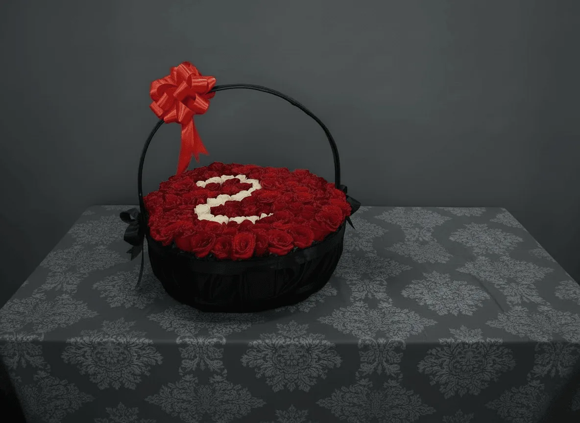 Ultimate Affection Personalized Red Rose Basket & White Rose Box Combo