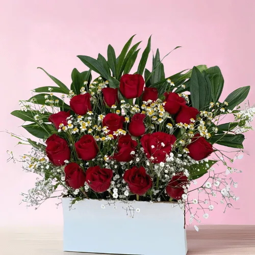 Red Rose Box Arrangement