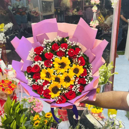Sunset Spark Mixed Bloom Bouquet