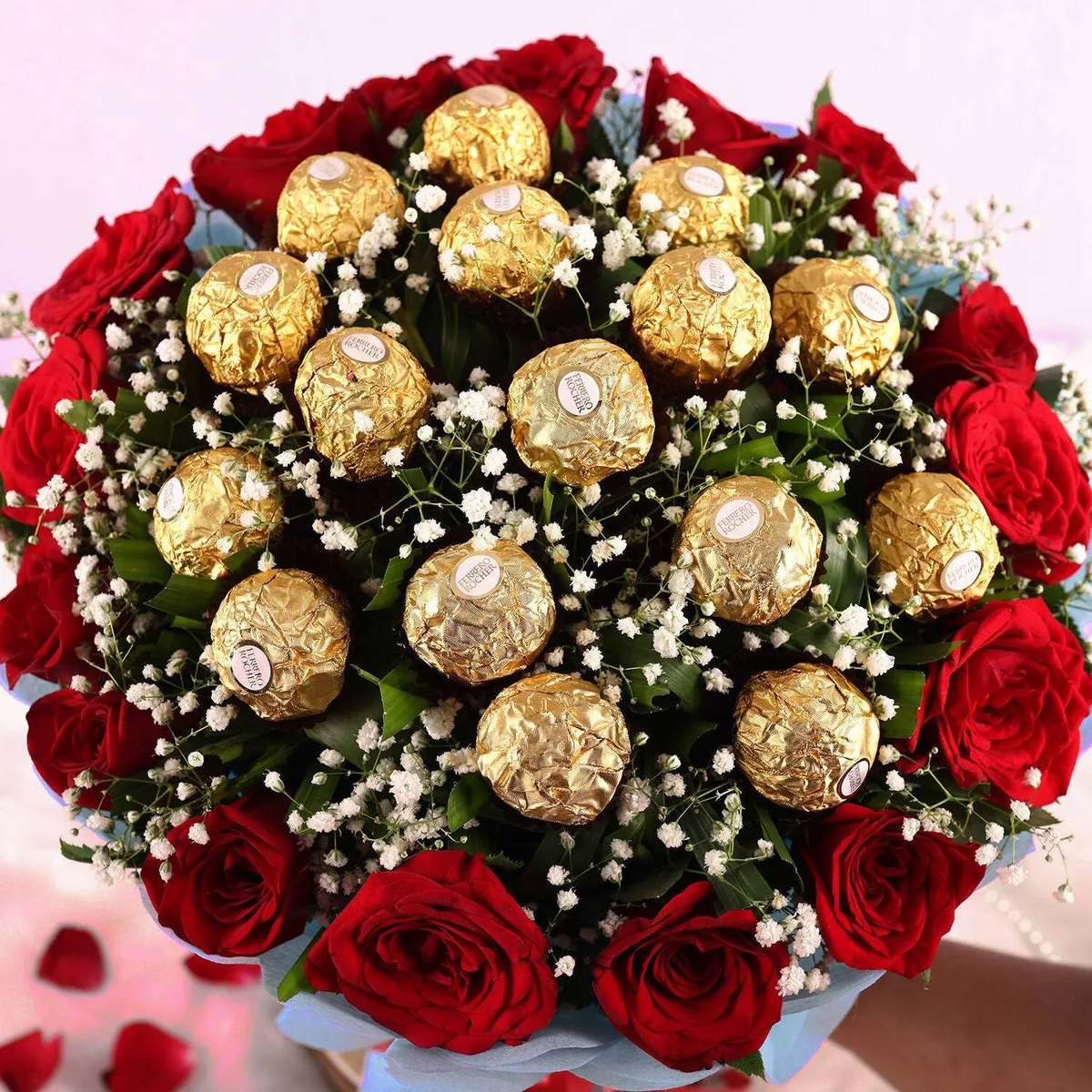 Red Roses & Ferrero Rocher Chocolate Bouquet