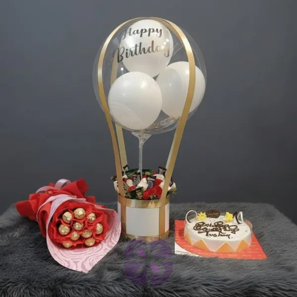 Ultimate Birthday Delight Mix Combo Cake, Balloon & Ferrero Bouquet