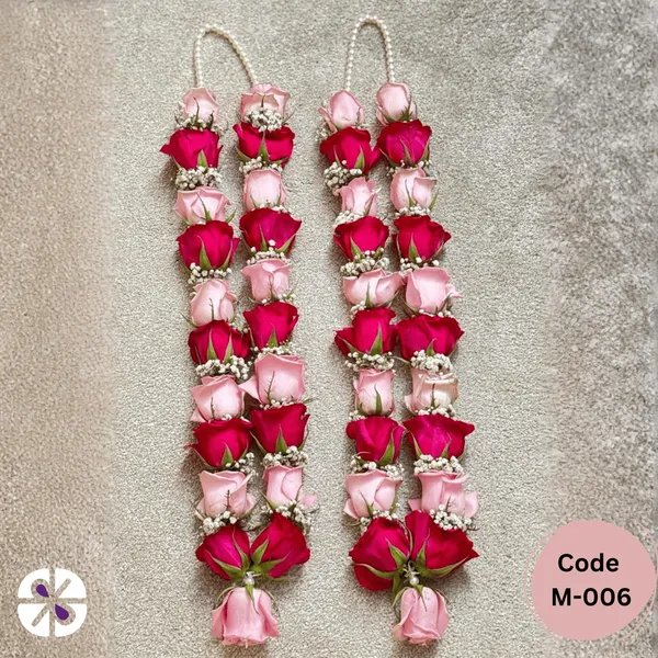 Romantic Dual-Tone Pink and Red Rose Jaimala