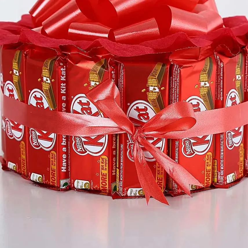 KitKat Chocolate Gift Box with Red Ribbon – Sweet Surprise for Every Occasion
