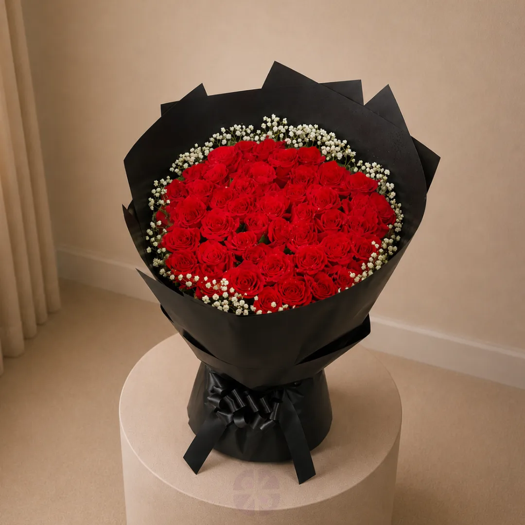 A Breathtaking 50 Red Rose Bouquet