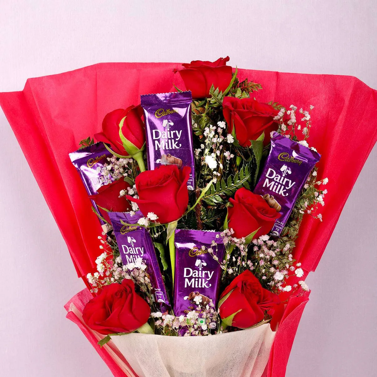 Dairy Milk & Red Rose Bouquet