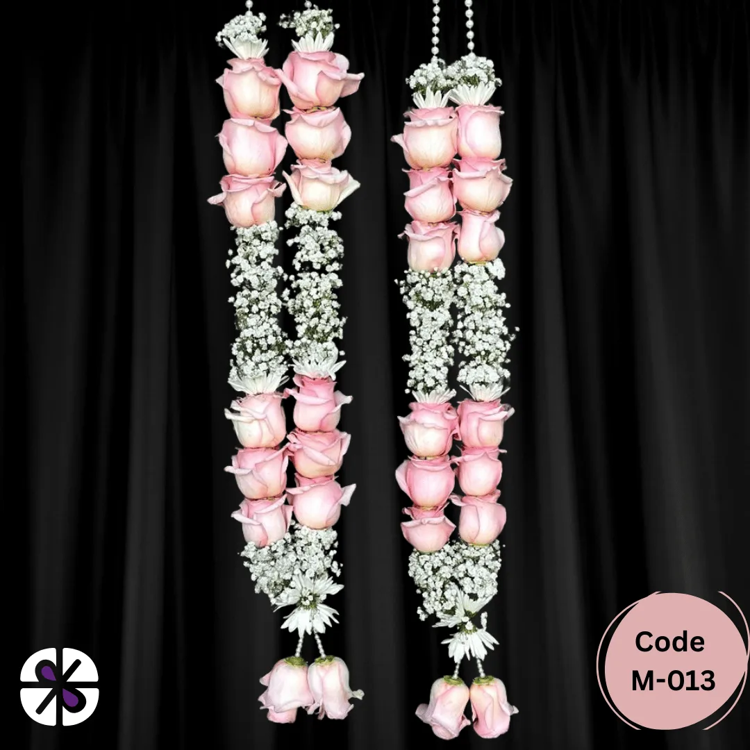Luxury Baby Pink Rose and Baby's Breath Wedding Garland