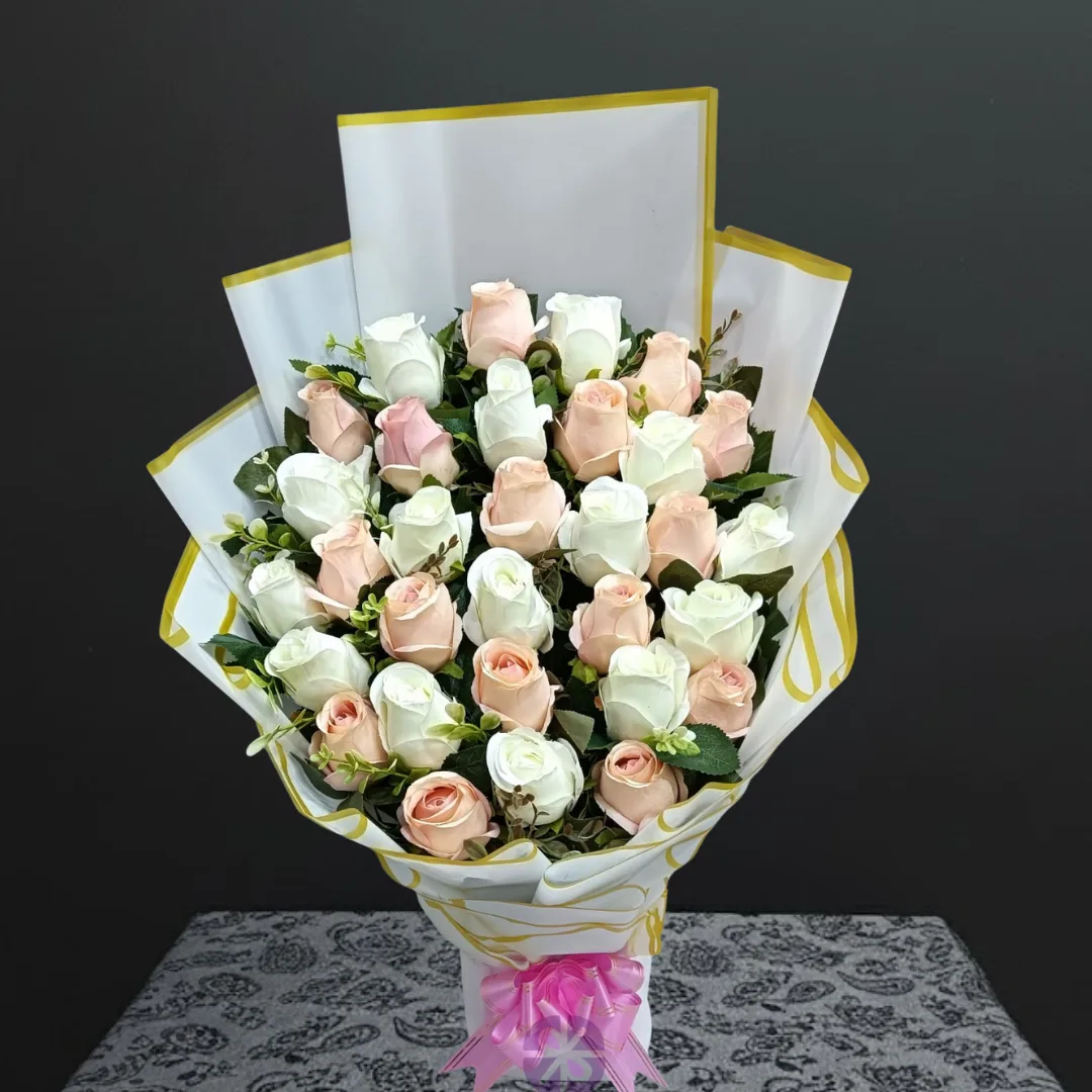 Tender Delight Artificial Rose Stand Bouquet