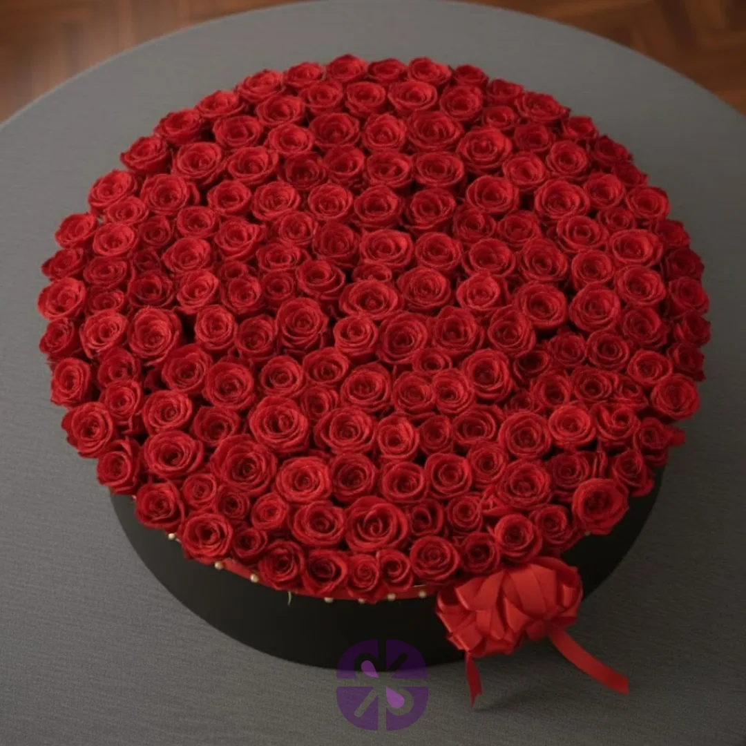 500 Luxury Red Roses Round Box.