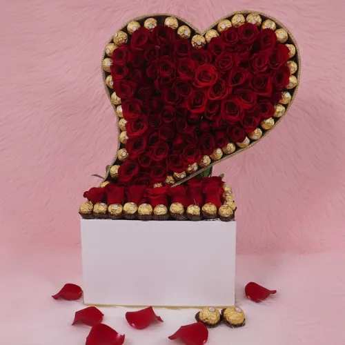 The Ultimate Sweet Rose & Ferrero Luxury Heart Box