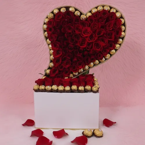 The Ultimate Sweet Rose & Ferrero Luxury Heart Box