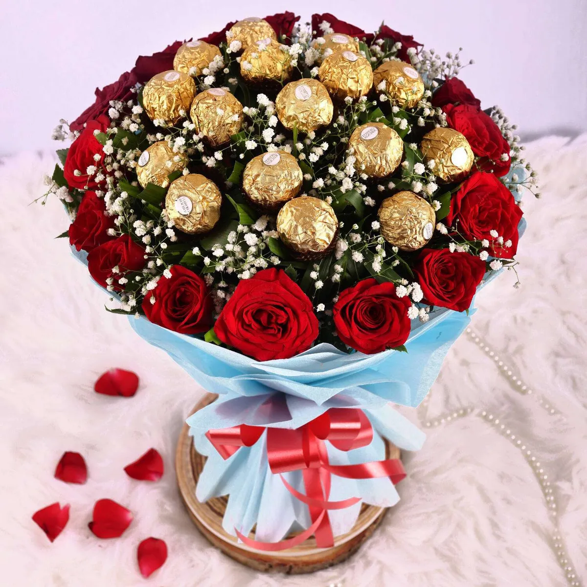 Red Roses & Ferrero Rocher Chocolate Bouquet