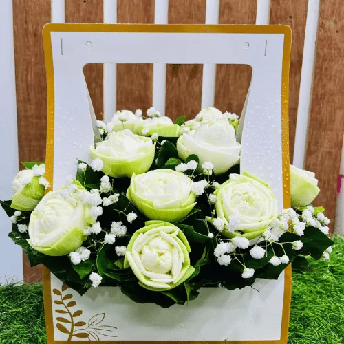 Eternal Grace White Rose shape Poddo Bag