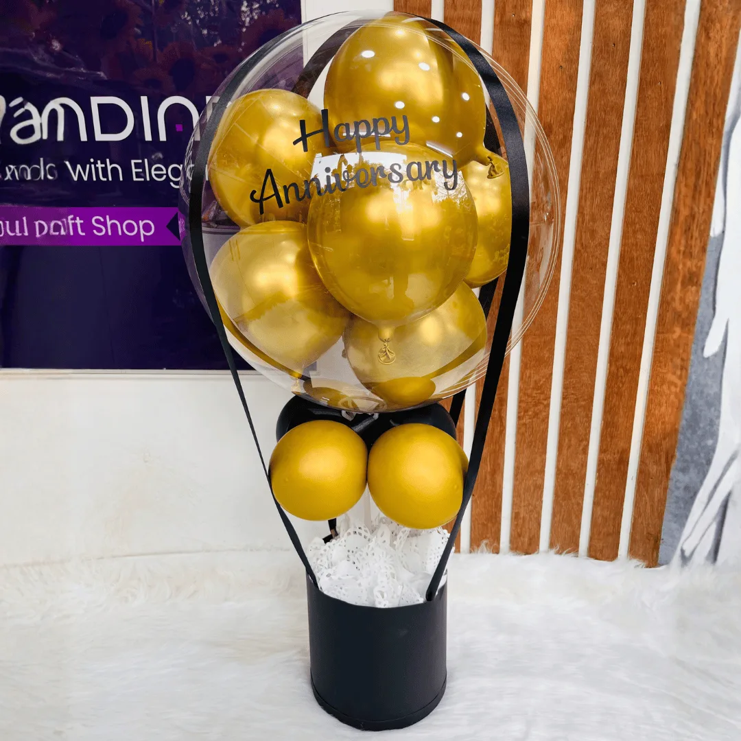 Luxury Black & Gold Hot Air Balloon Gift Box